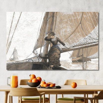 Yachting Mädchen Winslow Homer drucken auf leinwand