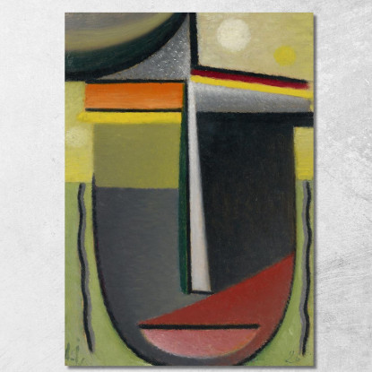 Visione Interiore Della Testa Astratta Verde-Oro Alexej von Jawlensky avj4 quadro stampato su tela