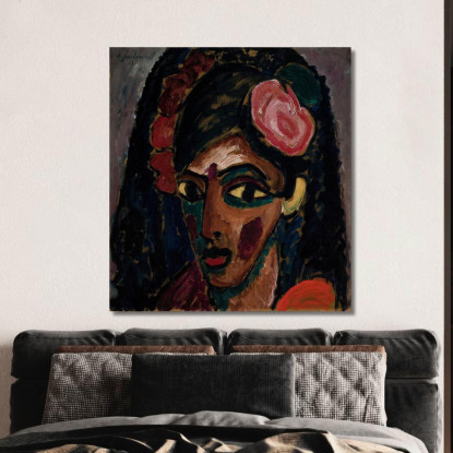 Ragazza Egiziana Alexej von Jawlensky avj26 quadro stampato su tela