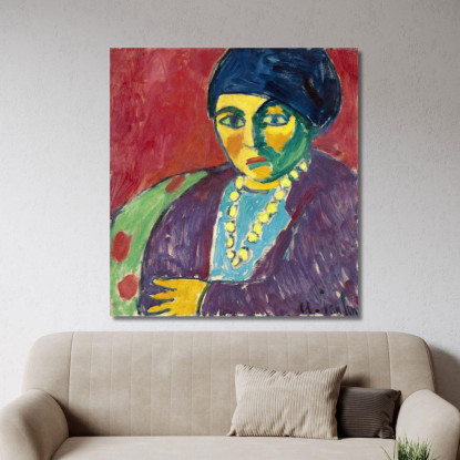 Testa Femminile Elena Alexej von Jawlensky avj27 quadro stampato su tela