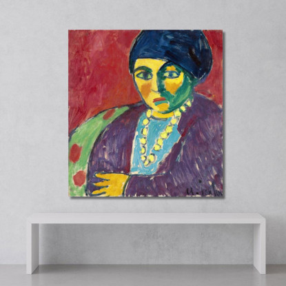 Testa Femminile Elena Alexej von Jawlensky avj27 quadro stampato su tela