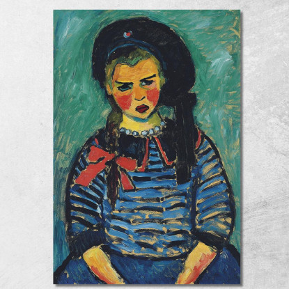 Ragazza Con Il Nastro Rosso Alexej von Jawlensky avj36 quadro stampato su tela