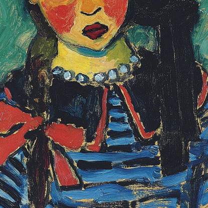 Ragazza Con Il Nastro Rosso Alexej von Jawlensky avj36 quadro stampato su tela