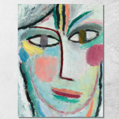 Testa Di Una Donna Femina Alexej von Jawlensky avj39 quadro stampato su tela