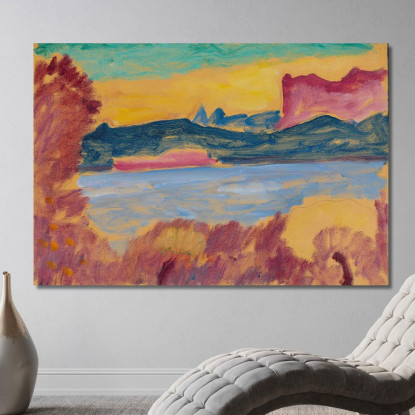 Paesaggio Del Lago Di Ginevra Alexej von Jawlensky avj47 quadro stampato su tela