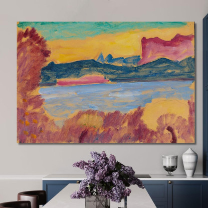 Paesaggio Del Lago Di Ginevra Alexej von Jawlensky avj47 quadro stampato su tela