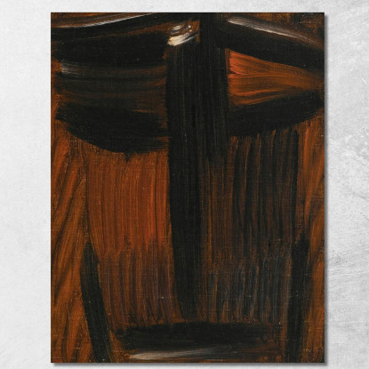 Meditazione Nero-Arancio Incandescente Alexej von Jawlensky avj66 quadro stampato su tela