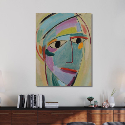 Testa Mistica Profilo Di Tre Quarti Alexej von Jawlensky avj72 quadro stampato su tela