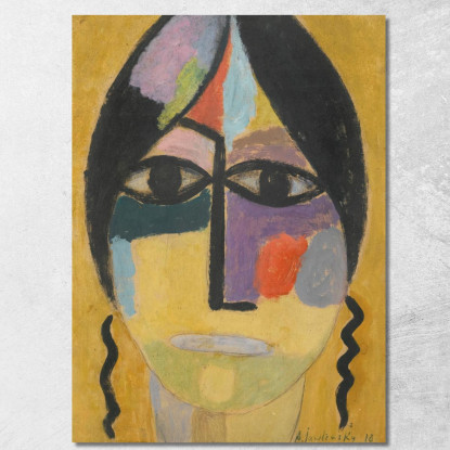 Testa Mistica Ali Di Corvo Iv Alexej von Jawlensky avj74 quadro stampato su tela