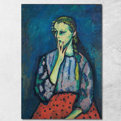 Ritratto Di Una Ragazza Alexej von Jawlensky avj77 quadro stampato su tela