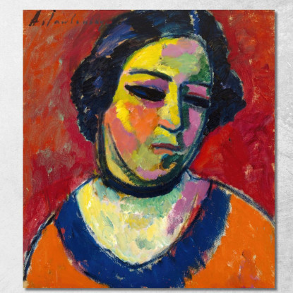 Ritratto Di Una Donna Alexej von Jawlensky avj79 quadro stampato su tela