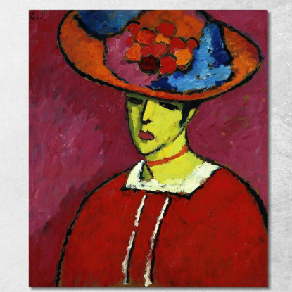 Schokko Con Cappello A Tesa Larga Alexej von Jawlensky avj84 quadro stampato su tela