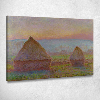 Mucchi Di Grano A Giverny Il Sole Della Sera Claude Monet mnt135 quadro stampato su tela