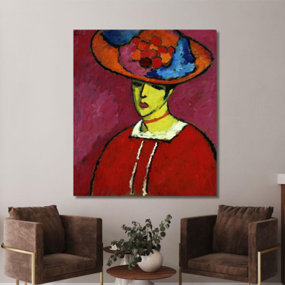 Schokko Con Cappello A Tesa Larga Alexej von Jawlensky avj84 quadro stampato su tela