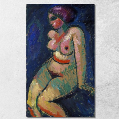 Nudo Femminile Seduto Alexej von Jawlensky avj85 quadro stampato su tela