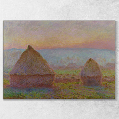 Mucchi Di Grano A Giverny Il Sole Della Sera Claude Monet mnt135 quadro stampato su tela