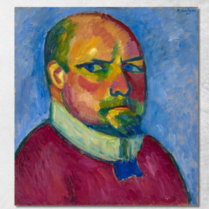 Auto Ritratto Alexej von Jawlensky avj87 quadro stampato su tela