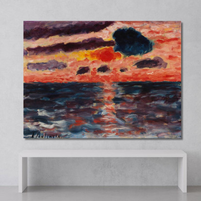 Tramonto Borkum Alexej von Jawlensky avj91 quadro stampato su tela