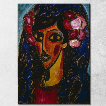 La Mantiglia Blu Alexej von Jawlensky avj114 quadro stampato su tela