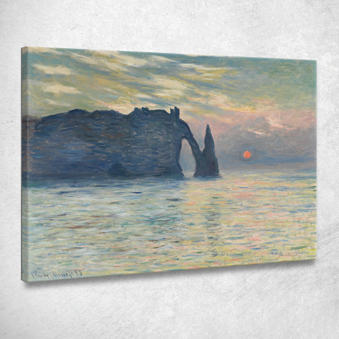 La Scogliera Del Tramonto Di Étretat Claude Monet mnt144 quadro stampato su tela