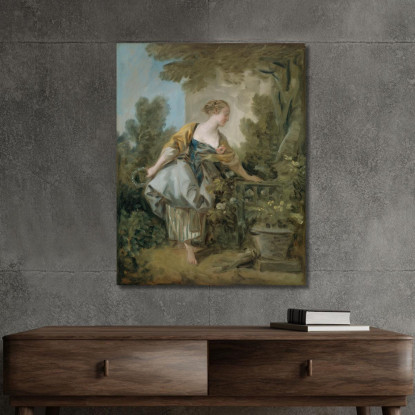 Una Giovane Ragazza In Un Parco François Boucher fbc4 quadro stampato su tela