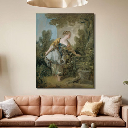 Una Giovane Ragazza In Un Parco François Boucher fbc4 quadro stampato su tela