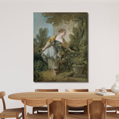 Una Giovane Ragazza In Un Parco François Boucher fbc4 quadro stampato su tela