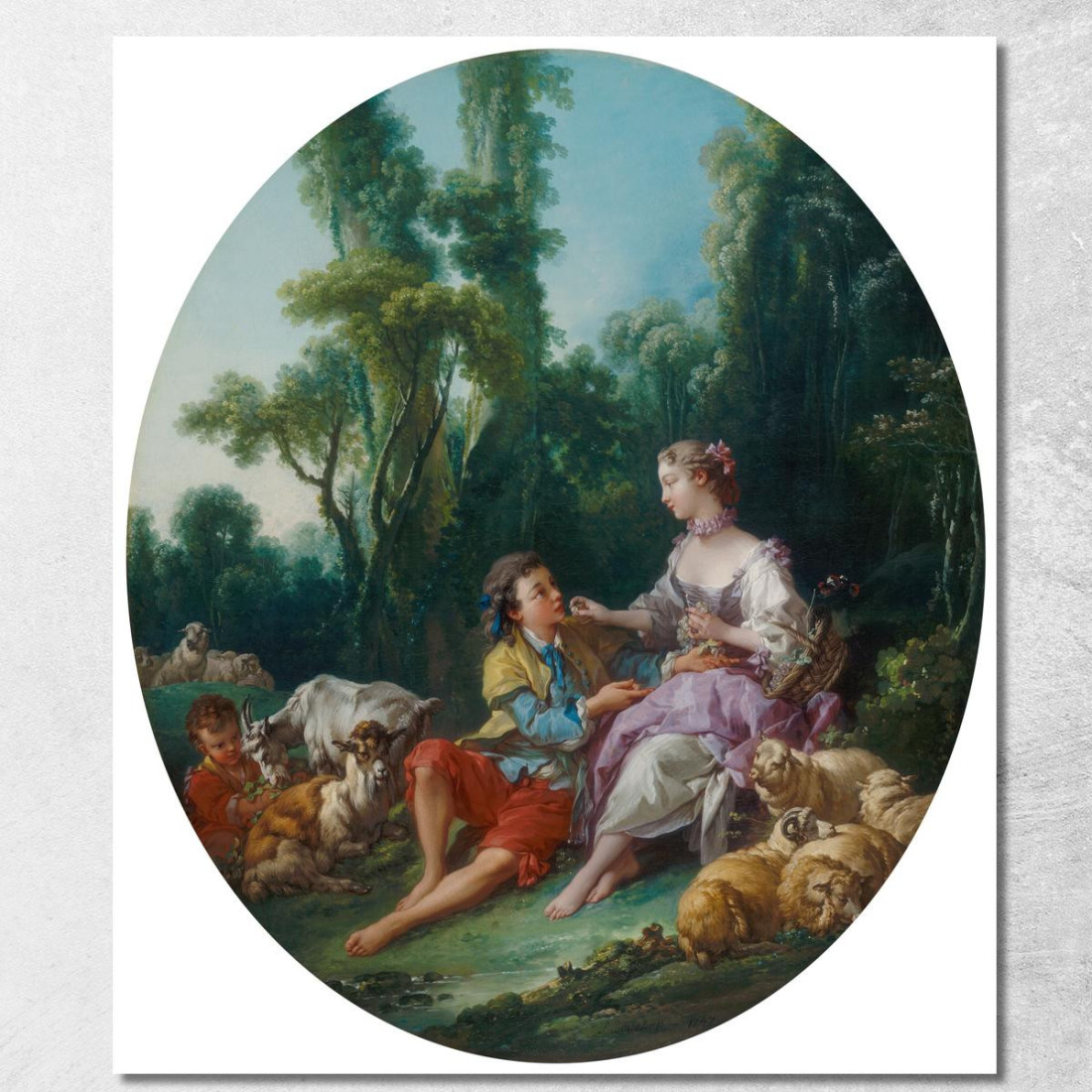 Stanno Pensando All'Uva? François Boucher fbc13 quadro stampato su tela