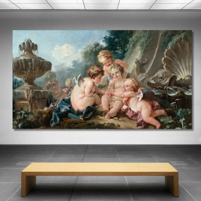 Cupidi In Cospirazione François Boucher fbc23 quadro stampato su tela