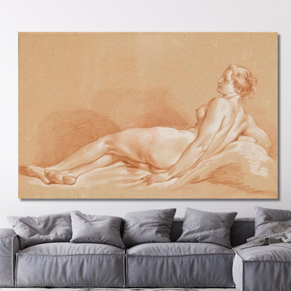 Giovane Donna Sdraiata François Boucher fbc37 quadro stampato su tela
