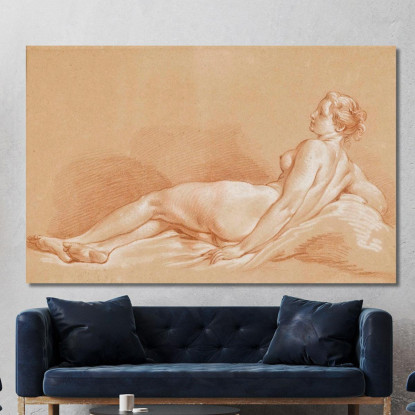 Giovane Donna Sdraiata François Boucher fbc37 quadro stampato su tela
