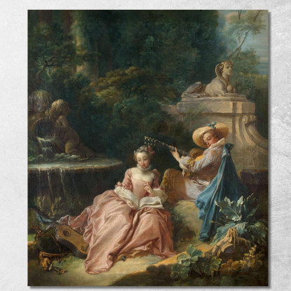 La Lezione Di Musica François Boucher fbc41 quadro stampato su tela