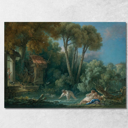 Nuotatori François Boucher fbc45 quadro stampato su tela