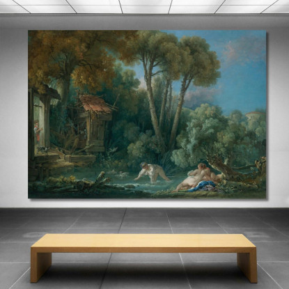 Nuotatori François Boucher fbc45 quadro stampato su tela