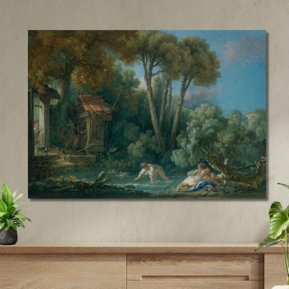 Nuotatori François Boucher fbc45 quadro stampato su tela