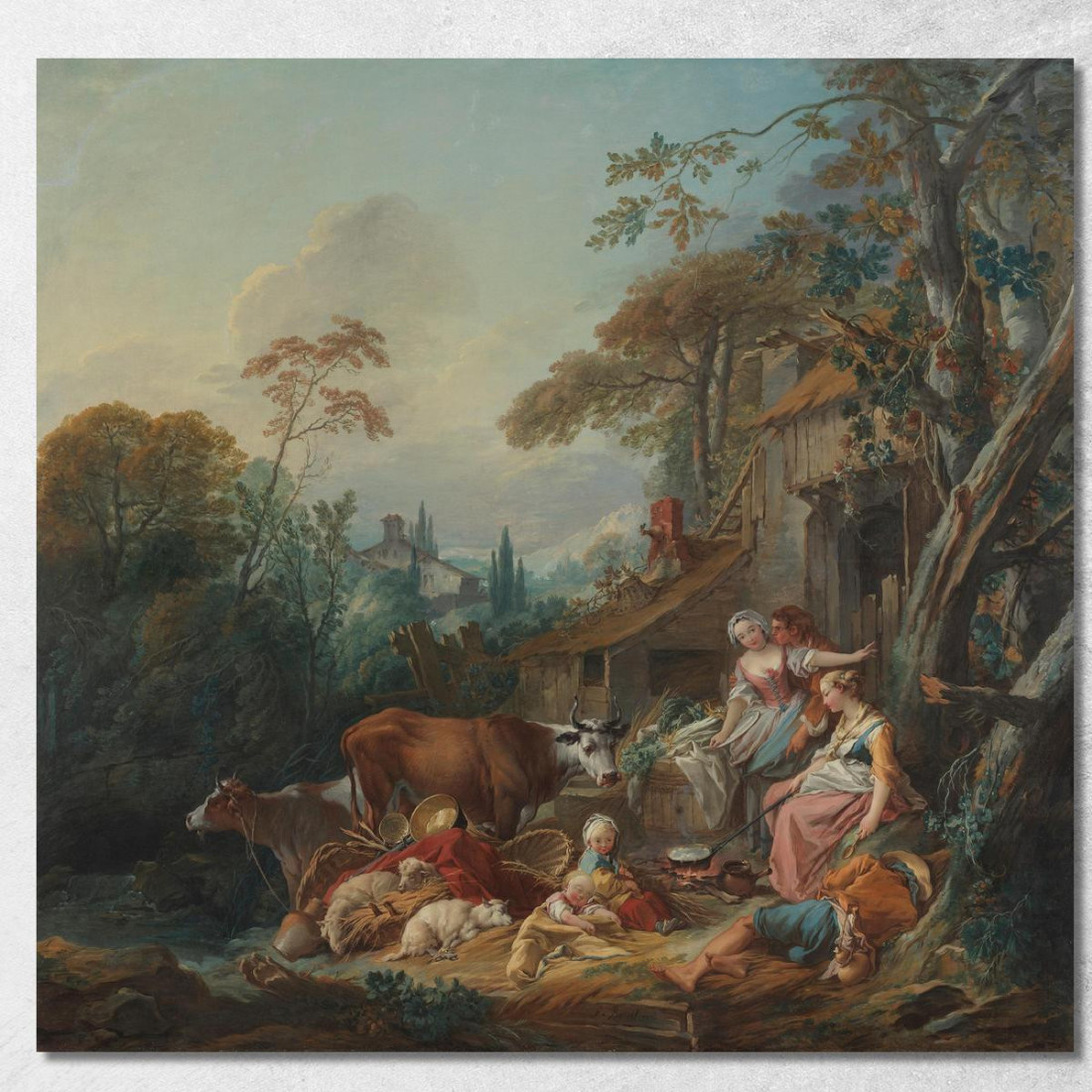 Idillio Rurale François Boucher fbc49 quadro stampato su tela