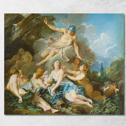 Mercurio Affida Il Bambino Bacco Alle Ninfe François Boucher fbc56 quadro stampato su tela