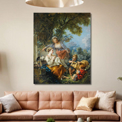 Scena Pastorale François Boucher fbc64 quadro stampato su tela