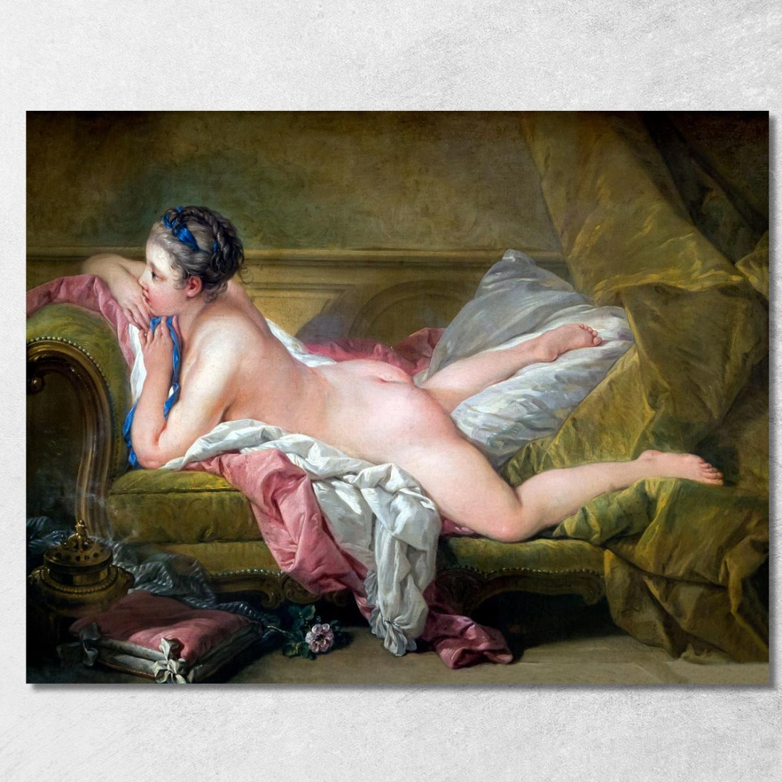 Fanciulla Riposante François Boucher fbc74 quadro stampato su tela