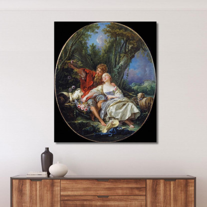 Pastore E Pastorella In Riposo François Boucher fbc76 quadro stampato su tela
