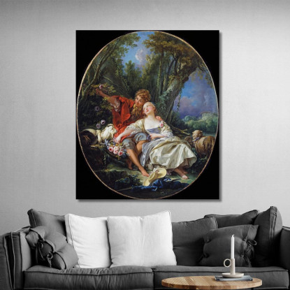 Pastore E Pastorella In Riposo François Boucher fbc76 quadro stampato su tela