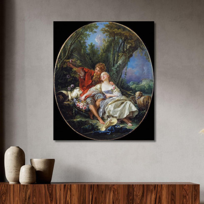 Pastore E Pastorella In Riposo François Boucher fbc76 quadro stampato su tela