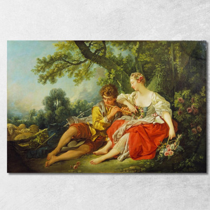 Pastore Che Pigola Ad Una Pastorella François Boucher fbc77 quadro stampato su tela