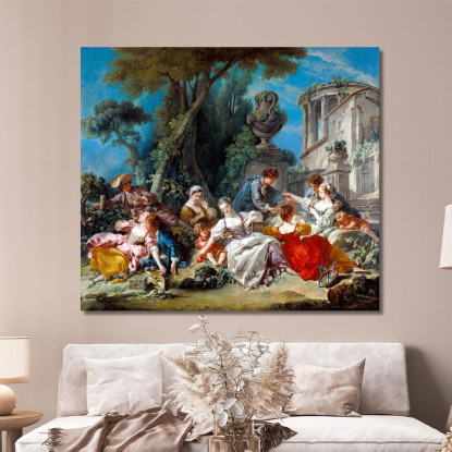 Gli Acchiappa-Uccelli François Boucher fbc85 quadro stampato su tela