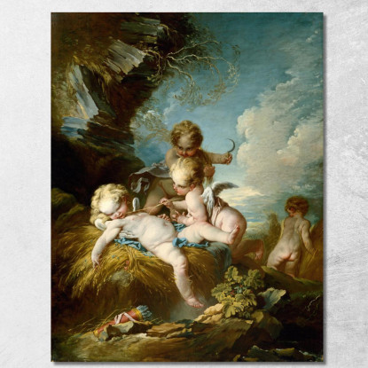 I Mietitori Di Cherubini François Boucher fbc88 quadro stampato su tela