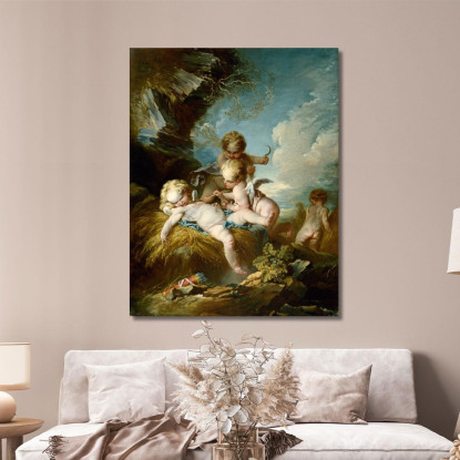 I Mietitori Di Cherubini François Boucher fbc88 quadro stampato su tela