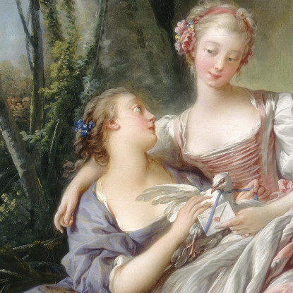 La Lettera D'Amore François Boucher fbc95 quadro stampato su tela