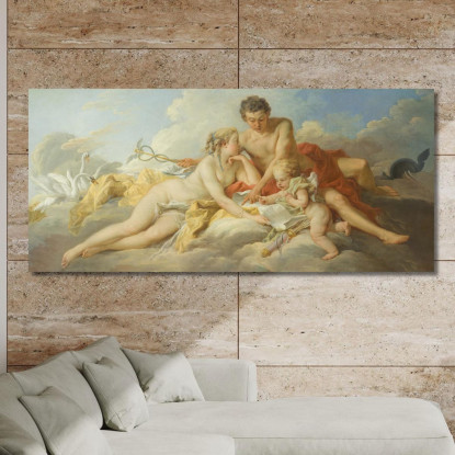 Venere E Mercurio Istruiscono Cupido François Boucher fbc107 quadro stampato su tela