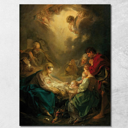 Vergine Che Assiste Il Cristo Bambino Dormiente François Boucher fbc113 quadro stampato su tela