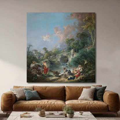 Lavandaie François Boucher fbc114 quadro stampato su tela